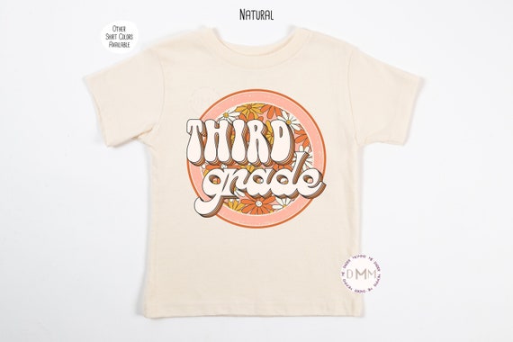 Retro Third Grade Shirt, Third Grade Flower Circle, Retro 3rd Grade Shirt Back To School, First Day Of School Shirt, 1st Day Of School Shirt