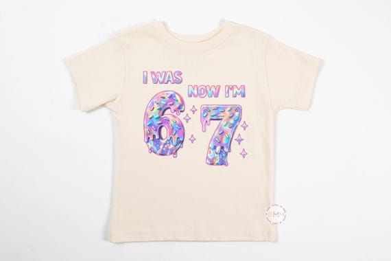 I Was 6 Now I'm 7 Birthday Ice Cream - 67 Birthday Shirt - 7th Birthday Graphic Tee - 7 Year Old