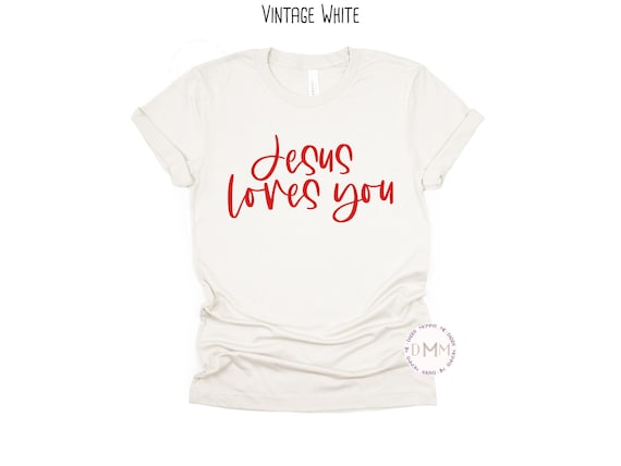 Jesus Loves You Shirt: Christian Graphic Tee, Inspirational Gift, Red Graphic Design