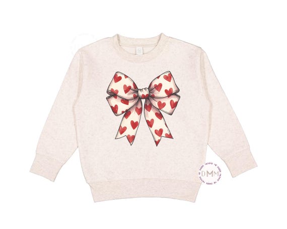 Valentine Bow Sweatshirt - Coquette Bow Sweater - Toddler And Youth Sweatshirt