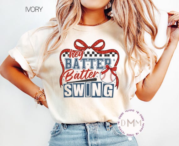 Comfort Colors Funny Baseball TShirt Hey Batter Batter Swing Baseball Shirt Trendy Baseball Shirt Baseball Mom Shirt Baseball Game Day Mom