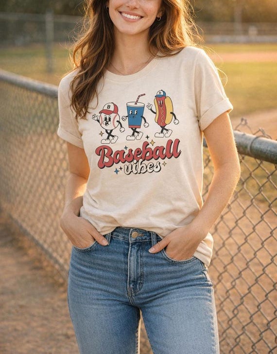 Retro Baseball Vibes Graphic Tee - Game Day Shirt