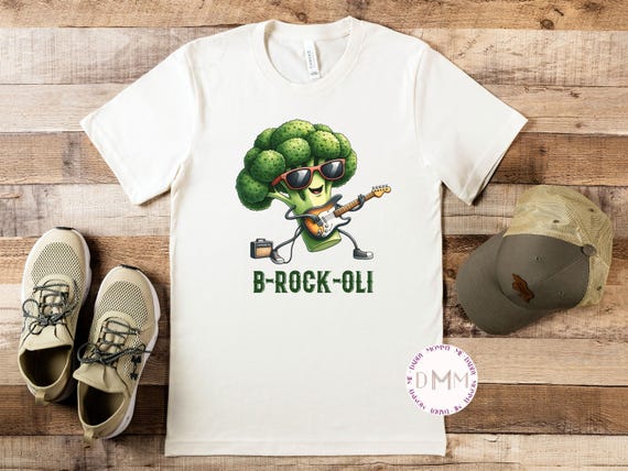 Funny Broccoli Shirt, Broccoli Pun Shirt, BRockOli Shirt, Funny Shirt Men, Broccoli Rock Shirt, Funny Food Shirt Unisex Graphic Tee Men Gift