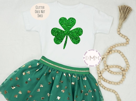 Shamrock Glitter Shirt, St Patricks Day Kid Shirt, St Patricks Onesie®, Shamrock Shirt For Toddler, St Pattys Day Kid Shirt, Shamrock Kid