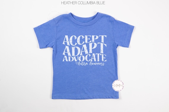Autism Awareness Shirt: Accept Adapt Advocate, Neurodiversity Kids Tee