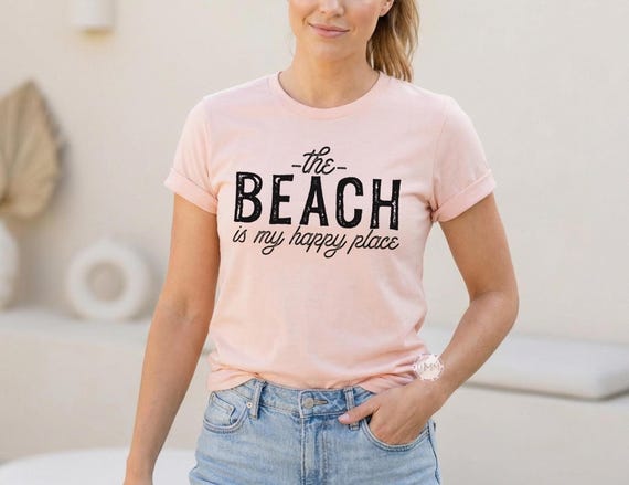 Beach Is My Happy Place Shirt, Beach Vibes Graphic Tee