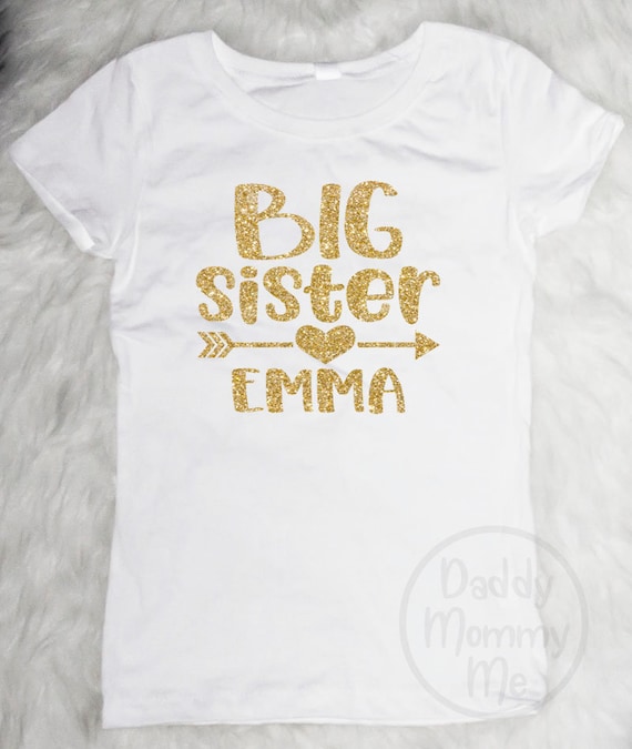 Big Sister Shirt, Personalized Big Sister Shirt Announcement Big Sister Gift Baby Announcement Shirt Big Sister Outfit Big Sis Name Shirt
