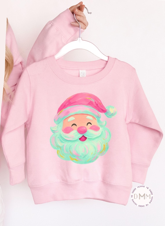Brushstroke Santa Christmas Kid Sweatshirt - Toddler Holiday Shirt