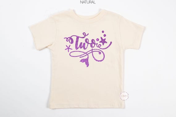 Two Mermaid Glitter Birthday Shirt - 2nd Birthday Mermaid Shirt, Second Birthday Mermaid Theme Shirt, Two Year Old Toddler Birthday