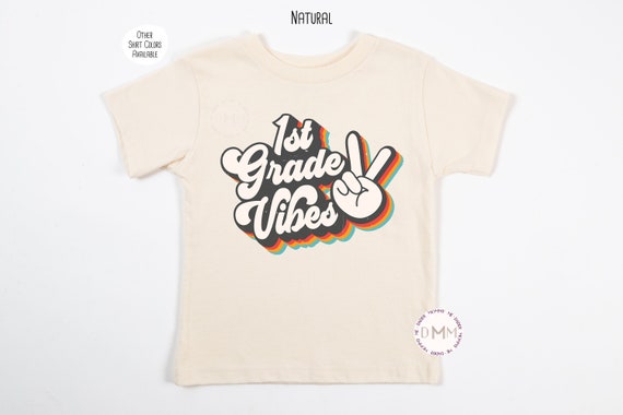 Retro 1st Grade Vibes Peace Shirt, First Grade Vibes Shirt For Kids, Back To School Shirt, First Day Of School Shirt, Retro School Shirt Kid