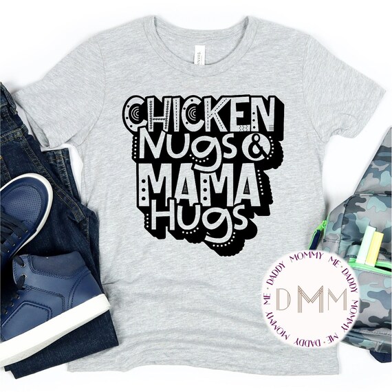 Chicken Nugs And Mama Hugs Shirt Cute Shirt For Kid Toddler Valentines Shirts for Kid Valentines Day Shirt Youth Boy Shirt Funny Valentine's