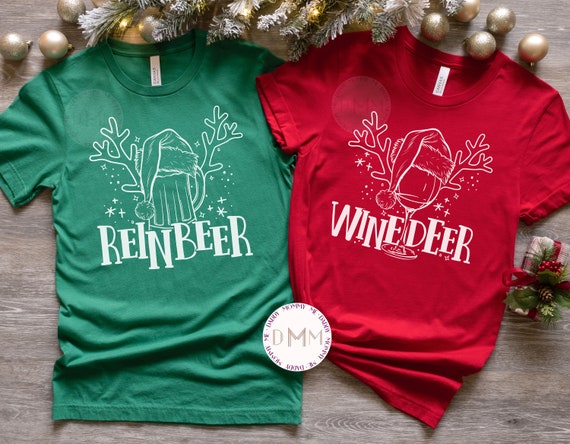 Reinbeer Shirt, Winedeer Shirt, Funny Couples Christmas Shirt, Funny Christmas Shirt, Husband and Wife Christmas Shirts, Matching Christmas