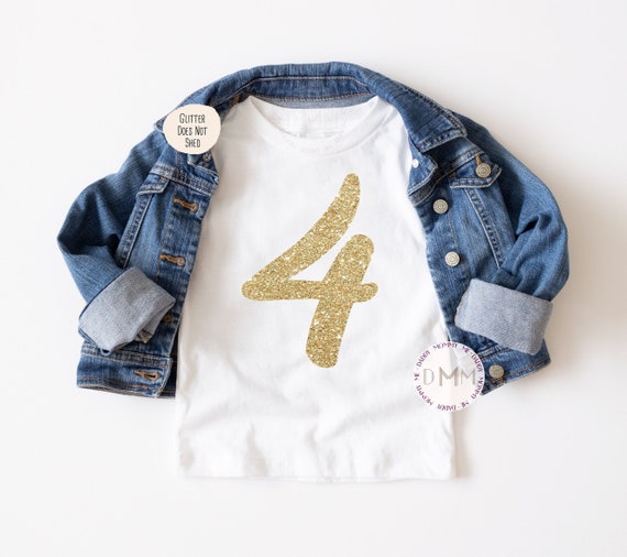 4th Birthday Shirt, 4 Glitter Birthday Shirt, Four Birthday Shirt, Toddler Birthday Shirt, 4th Birthday Party Shirt, Custom Age Birthday Tee
