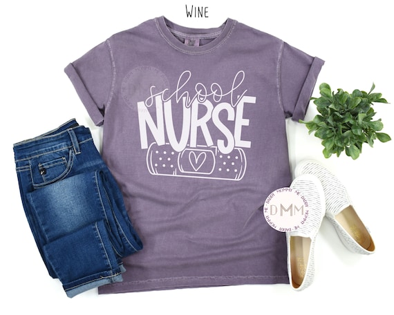 School Nurse TShirt, Comfort Colors Unisex Graphic Tee Women School Nurse Shirt, Cute School Nurse Shirt Trendy School Nurse, Gift For Nurse