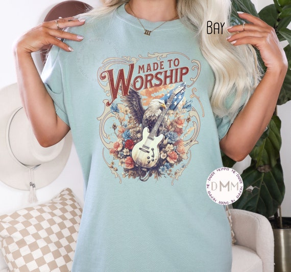 Comfort Colors TShirt Made To Worship Shirt Trendy Christian Shirt Religious Shirt Inspirational Trendy Graphic Tee Christian Music Shirt