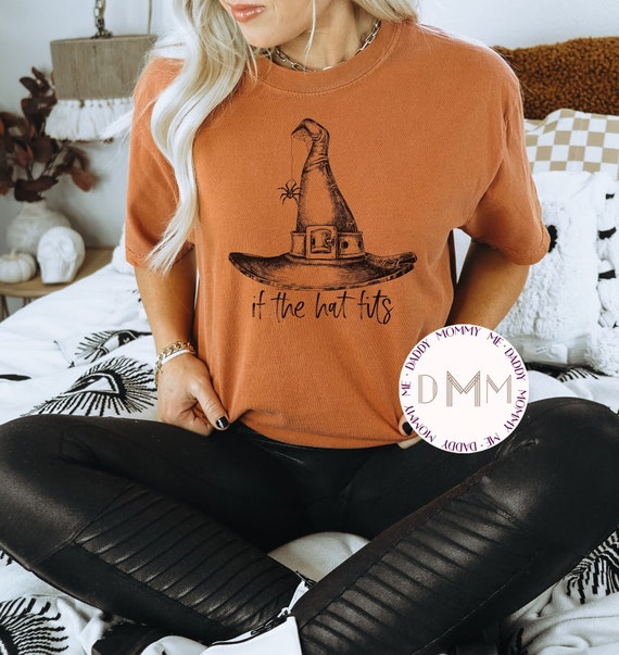 Comfort Colors Halloween Shirt If The Hat Fits Shirt Funny Witch Shirt Sarcastic Halloween Shirt Witch Graphic Tee Halloween Witch Hat Shirt