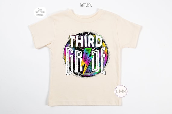 Third Grade Shirt, Third Grade Shirt Kids, 3rd Grade Shirt For Kids, Back To School Shirt, First Day Of School, Rainbow Lightning Shirt Kid