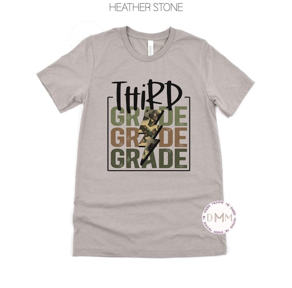 Third Grade Shirt, Third Grade Camo TShirt, Third Grade Teacher Shirt, 3rd Grade Shirt, Back To School Shirt, Third Grade Lightning Shirt