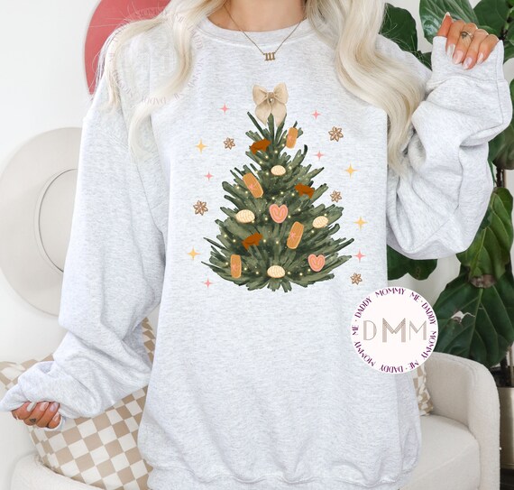 Tamales And Pan Dulce Christmas Tree Sweatshirt Concha Tree Latina Christmas Sweatshirt Mexican Christmas Sweatshirt Spanish Tamale Season