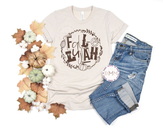Fallelujah Christian Fall Graphic Tee - Unisex Bella Canvas Shirt - Pumpkin Shirt