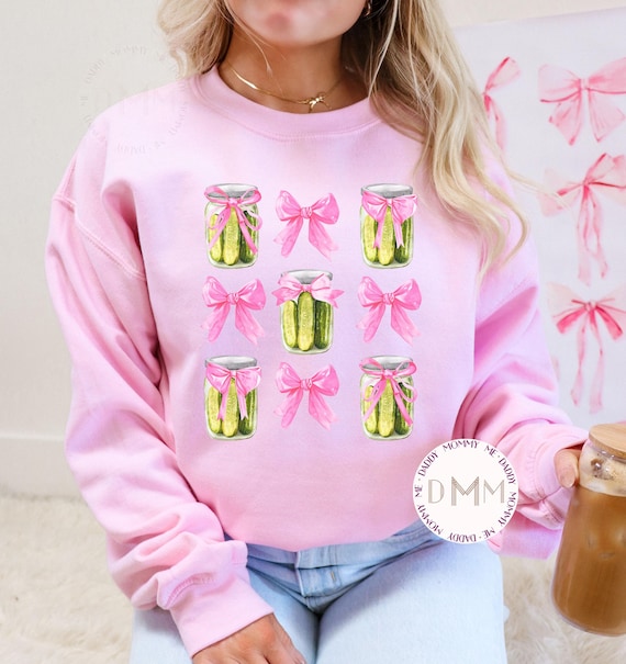 Pickle Jars Sweatshirt, Pickle Coquette Sweater, Pickle Lover Sweatshirt, Pickle Jars Coquette Sweatshirt, Pickle Bow Sweater, Pickle Gift