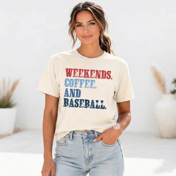 Comfort Colors Baseball Mom Shirt, Weekends Coffee Game Day Tee