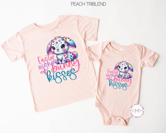 Cute Easter Shirt Kid, Easter Wishes And Bunny Kisses Shirt, Easter Baby Outfit, Easter Kid Shirt, Cute Bunny Shirt Easter, Easter Toddler