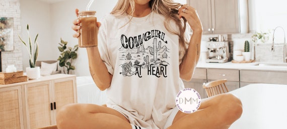 Cowgirl At Heart Shirt, Country Shirt, Western Shirt, Cowgirl Shirt, Western Graphic Tee, Country Girl Shirt, Rodeo Shirt, Retro Country Tee