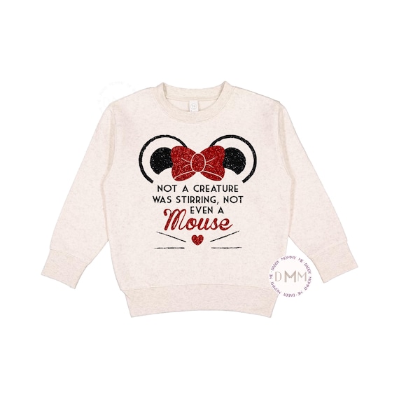 Christmas Mouse Glitter Print Shirt – Infant Bodysuit, Kids Sweatshirt