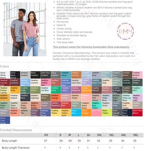 May include: Bella + Canvas CVC Jersey Tee in various colours. The image shows a man and woman wearing the tee. The tee is made of a cotton/polyester blend and is available in sizes XS to 5XL. The chest width is 42 cm to 81 cm.