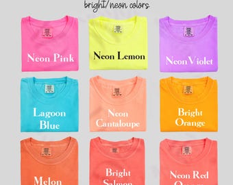 Comfort Colors 1717 Neon Shirt, Garment Dyed Cotton Tee, Summer Brights