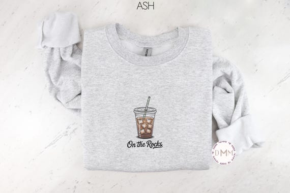 Iced Coffee Sweatshirt - On The Rocks Graphic Crewneck