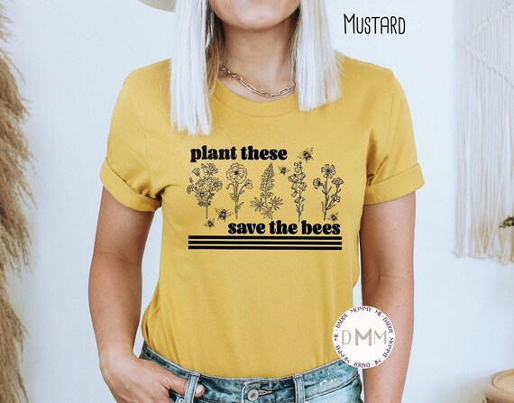 Plant These Save The Bees Shirt Bee Lover Shirt Positive Shirt Inspirational Shirt Wildflower Gardener Graphic Tee Honey Bee Shirt Women