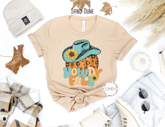 Howdy Fall Shirt Country Fall Shirt Cute Fall Shirt Western Fall Shirt Cowgirl Shirt Fall Cowboy Hat Pumpkin Shirts For Fall Trendy Fall