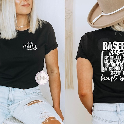T-shirt baseball pour maman, t-shirt Le coeur c'est plein