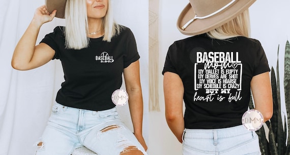 Baseball Mom Shirt Heart Is Full Shirt, Baseball Shirt For Mom, Funny Baseball Mom Shirt, UNISEX, Baseball Mom Life Shirt, Baseball Mama Tee
