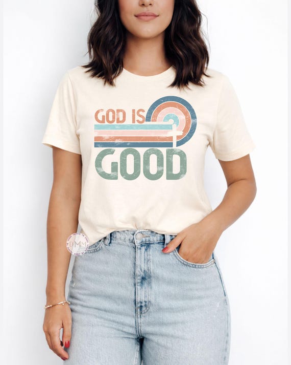 God Is Good Retro Christian T-Shirt | Vintage Faith Tee | Trendy Church Shirt