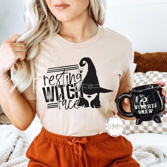 Resting Witch Face Shirt Funny Halloween Shirt Women Bella Canvas Unisex Graphic Tee Funny Witch Shirt Halloween Tee Spooky Witch Shirt Her
