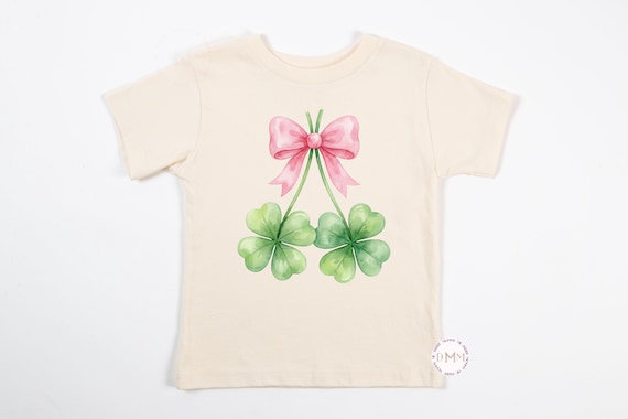 St Patrick’s Day Shirt – Shamrock Bow Tee for Infant, Toddler & Youth