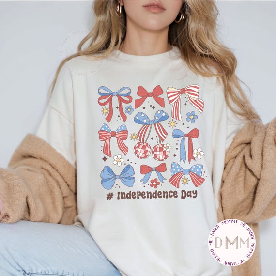 Comfort Colors Shirt Coquette 4th of July Shirt America Retro Tee Fourth of July 4th Graphic Tee Independence Day Trendy Coquette Tee Women