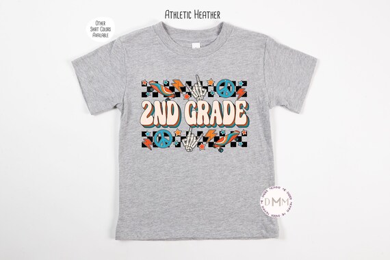 2nd Grade Shirt Checkered Skateboard Second Grade Shirt Boys Back To School Shirt For Kids First Day Of School Shirt Boy Cool Shirts For Boy