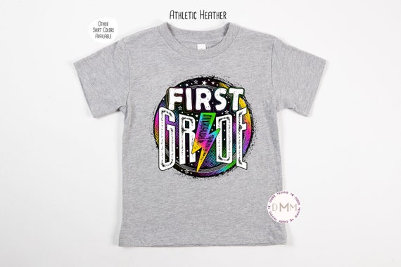 First Grade Shirt, First Grade Shirt Kids, 1st Grade Shirt For Kids, Back To School Shirt, First Day Of School, Rainbow Lightning Shirt Kid