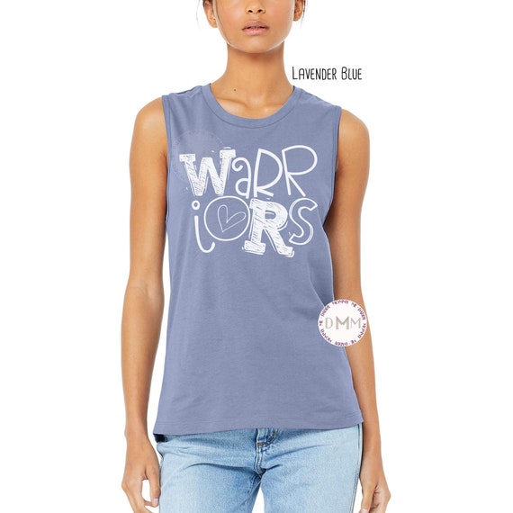 Warriors Ladies Muscle Tank Top School Spirit Tank Top Warriors Football Tank Top For Women Graphic Tank Top Warriors Mascot School Team