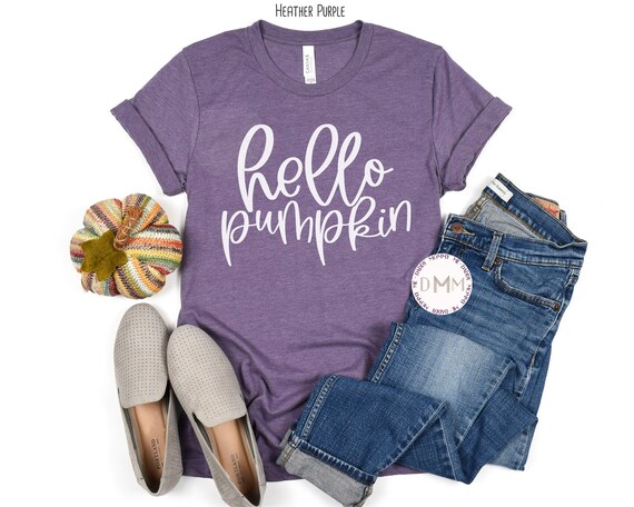 Hello Pumpkin Shirt Cute Fall Shirt Pumpkin TShirt Graphic Tees Women Shirts For Fall Pumpkin Patch Shirt October Shirt Halloween TShirt