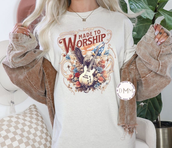 Made To Worship Shirt Christian Apparel Religious Shirt For Women Unisex Graphic Tee Scripture Shirt Retro Christian Shirt Gift For Her