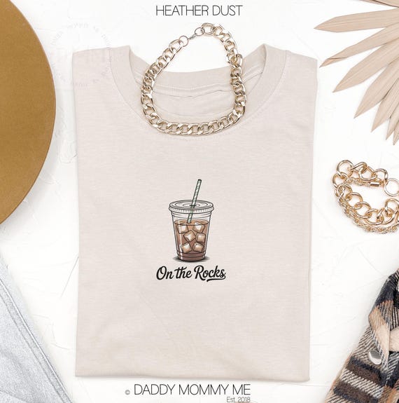Iced Coffee Shirt - On The Rocks Coffee Shirt, Coffee Lover Tee, Trendy Coffee TShirt, Funny Coffee Gift, Funny Iced Coffee Graphic Tee