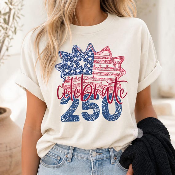 Celebrate 250 USA Flag Shirt, Vintage American Tee, Independence Day Outfit