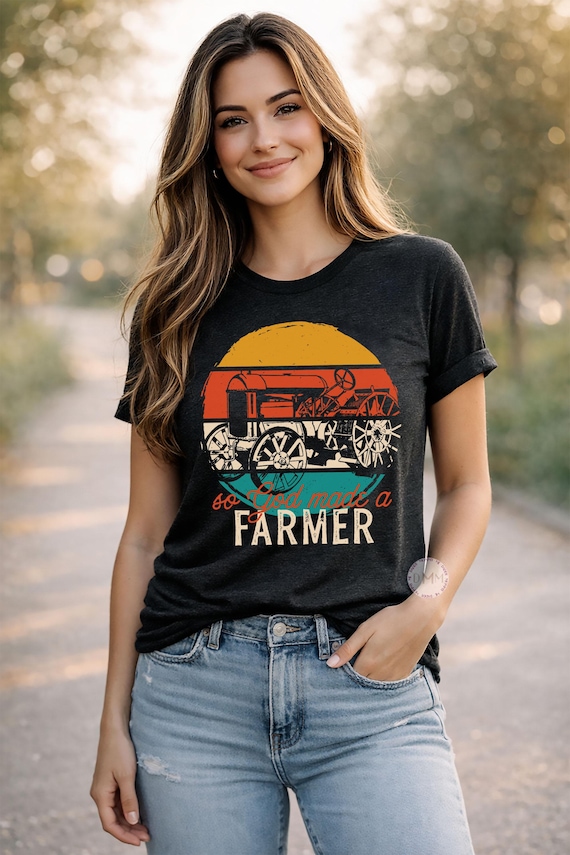 So God Made a Farmer Shirt, Vintage Tractor Country Life Tee
