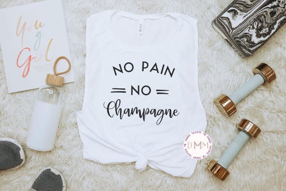 No Pain No Champagne Tank, Workout Tanks for Women, Workout Tank Top, Funny Workout Tank, Fitness Tank, Cute Workout Tank, Gym Tank Exercise