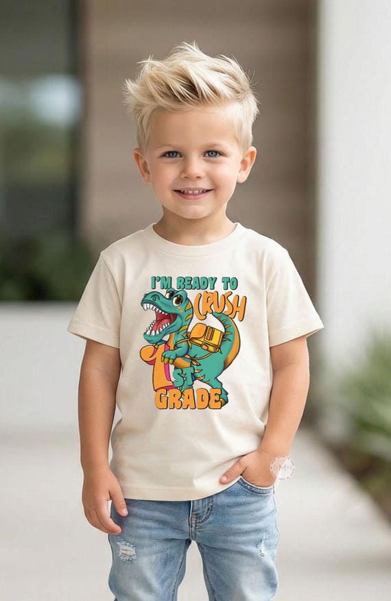 1st Grade Dinosaur Shirt, Back To School T-Rex Tee